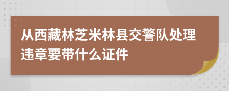 从西藏林芝米林县交警队处理违章要带什么证件