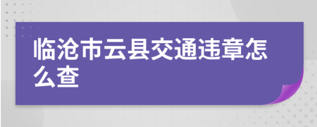 临沧市云县交通违章怎么查