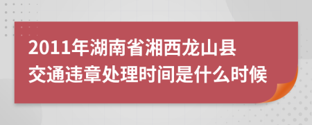 2011年湖南省湘西龙山县交通违章处理时间是什么时候