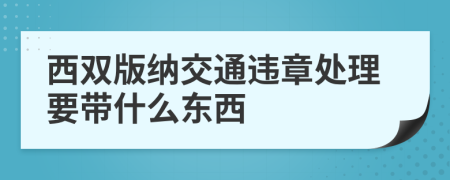 西双版纳交通违章处理要带什么东西