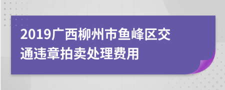 2019广西柳州市鱼峰区交通违章拍卖处理费用