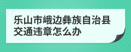 乐山市峨边彝族自治县交通违章怎么办