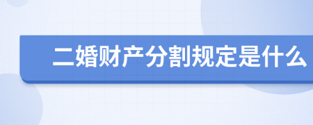 二婚财产分割规定是什么