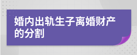 婚内出轨生子离婚财产的分割