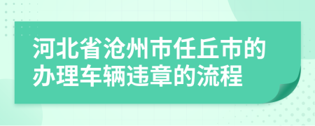 河北省沧州市任丘市的办理车辆违章的流程