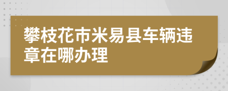 攀枝花市米易县车辆违章在哪办理