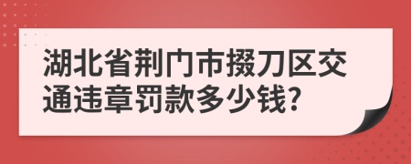 湖北省荆门市掇刀区交通违章罚款多少钱?