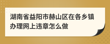 湖南省益阳市赫山区在各乡镇办理网上违章怎么做