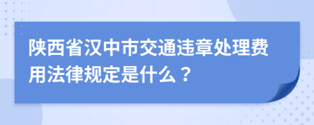 陕西省汉中市交通违章处理费用法律规定是什么？