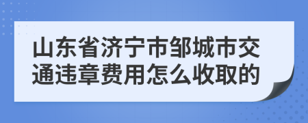 山东省济宁市邹城市交通违章费用怎么收取的