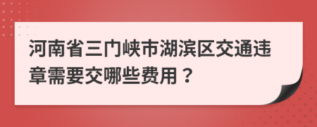 河南省三门峡市湖滨区交通违章需要交哪些费用？