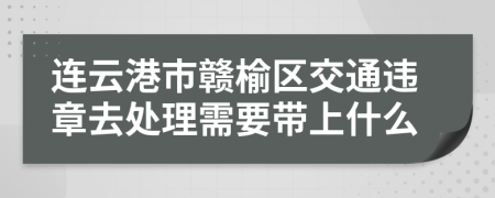 连云港市赣榆区交通违章去处理需要带上什么