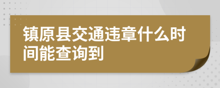 镇原县交通违章什么时间能查询到