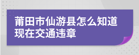 莆田市仙游县怎么知道现在交通违章