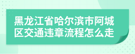 黑龙江省哈尔滨市阿城区交通违章流程怎么走