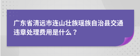 广东省清远市连山壮族瑶族自治县交通违章处理费用是什么？