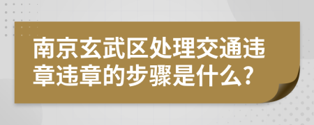 南京玄武区处理交通违章违章的步骤是什么?