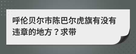 呼伦贝尔市陈巴尔虎旗有没有违章的地方？求带