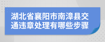 湖北省襄阳市南漳县交通违章处理有哪些步骤