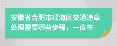 安徽省合肥市瑶海区交通违章处理需要哪些步骤，一直在