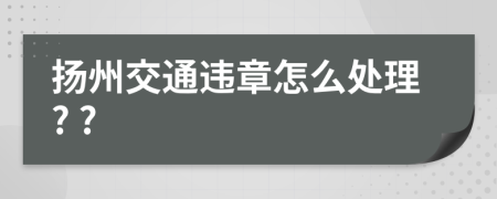 扬州交通违章怎么处理? ?