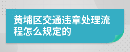 黄埔区交通违章处理流程怎么规定的