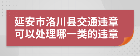 延安市洛川县交通违章可以处理哪一类的违章