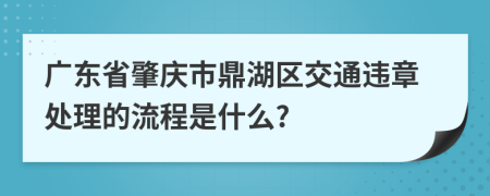 广东省肇庆市鼎湖区交通违章处理的流程是什么?