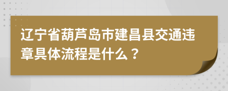 辽宁省葫芦岛市建昌县交通违章具体流程是什么？