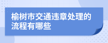 榆树市交通违章处理的流程有哪些