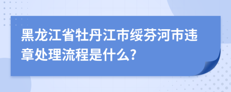 黑龙江省牡丹江市绥芬河市违章处理流程是什么?
