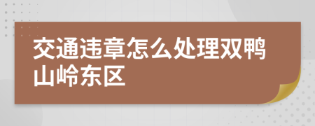 交通违章怎么处理双鸭山岭东区