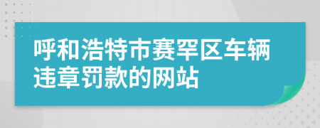 呼和浩特市赛罕区车辆违章罚款的网站