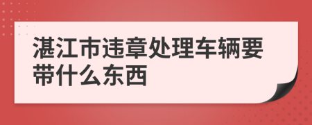 湛江市违章处理车辆要带什么东西