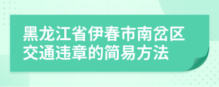 黑龙江省伊春市南岔区交通违章的简易方法