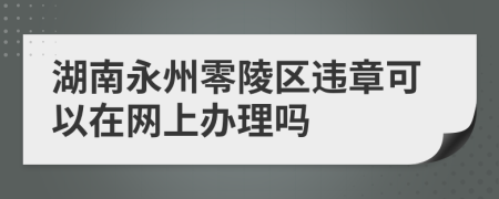 湖南永州零陵区违章可以在网上办理吗