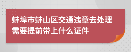 蚌埠市蚌山区交通违章去处理需要提前带上什么证件