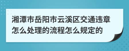 湘潭市岳阳市云溪区交通违章怎么处理的流程怎么规定的