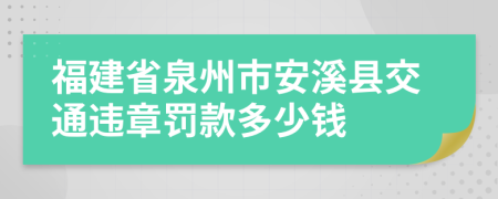 福建省泉州市安溪县交通违章罚款多少钱