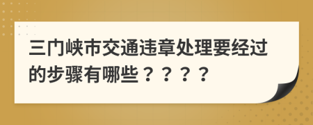 三门峡市交通违章处理要经过的步骤有哪些？？？？