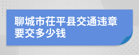 聊城市茌平县交通违章要交多少钱