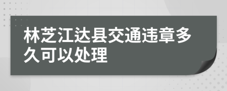 林芝江达县交通违章多久可以处理