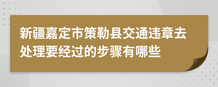 新疆嘉定市策勒县交通违章去处理要经过的步骤有哪些