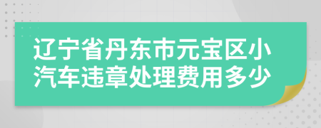 辽宁省丹东市元宝区小汽车违章处理费用多少