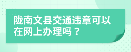 陇南文县交通违章可以在网上办理吗？