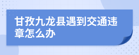 甘孜九龙县遇到交通违章怎么办