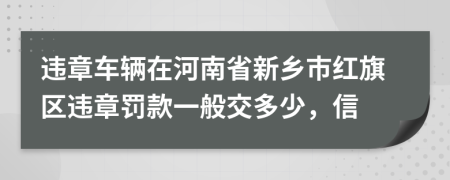 违章车辆在河南省新乡市红旗区违章罚款一般交多少，信