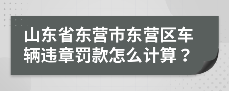 山东省东营市东营区车辆违章罚款怎么计算？