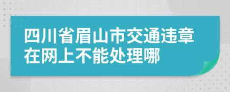 四川省眉山市交通违章在网上不能处理哪