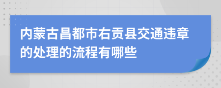 内蒙古昌都市右贡县交通违章的处理的流程有哪些